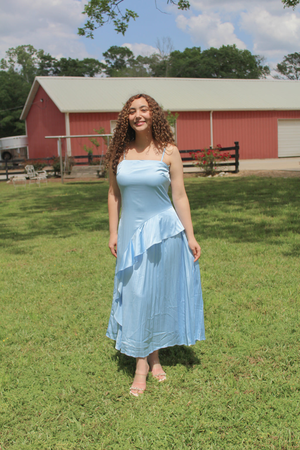 Blue silk Dress