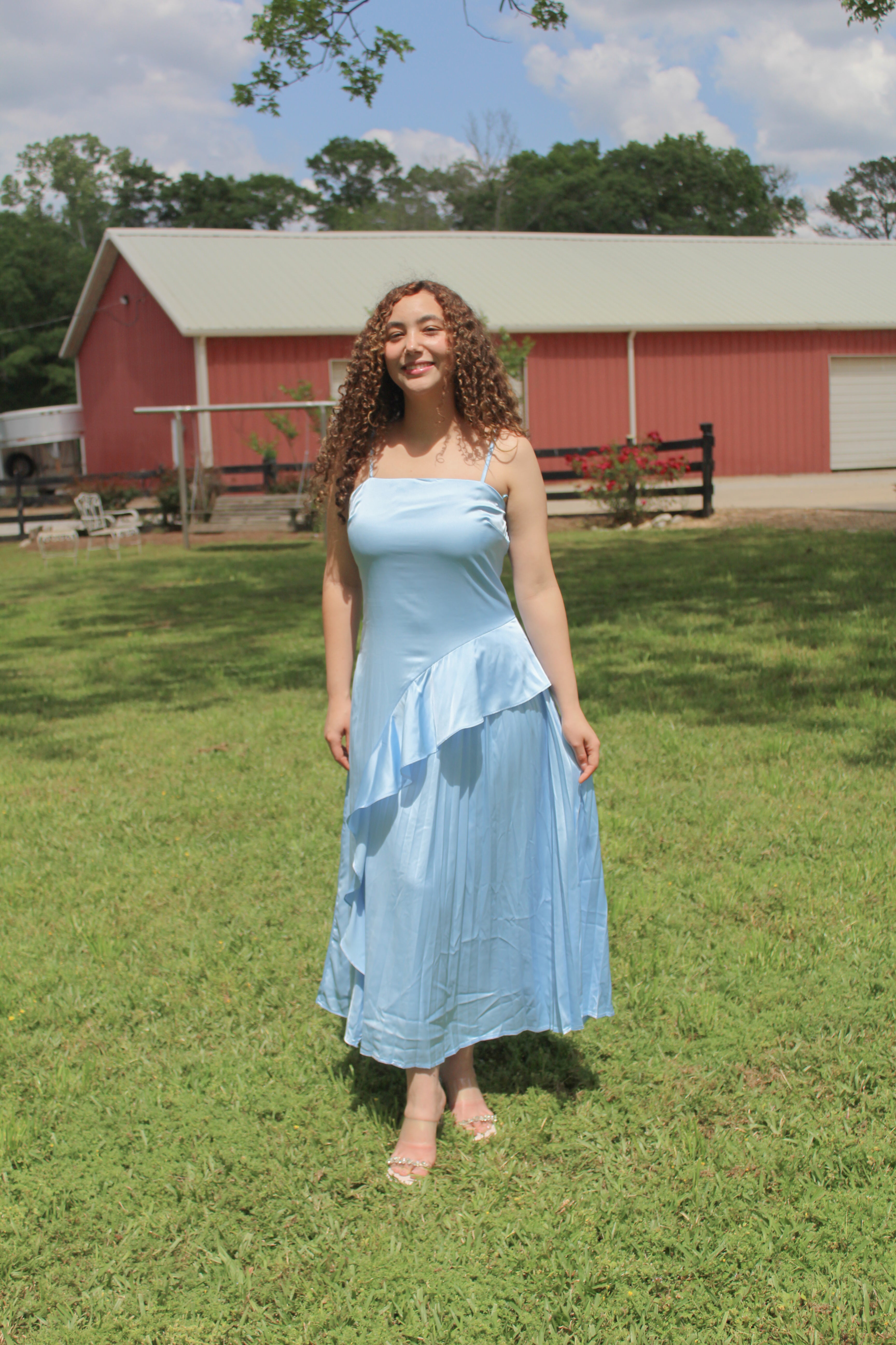 Blue silk Dress