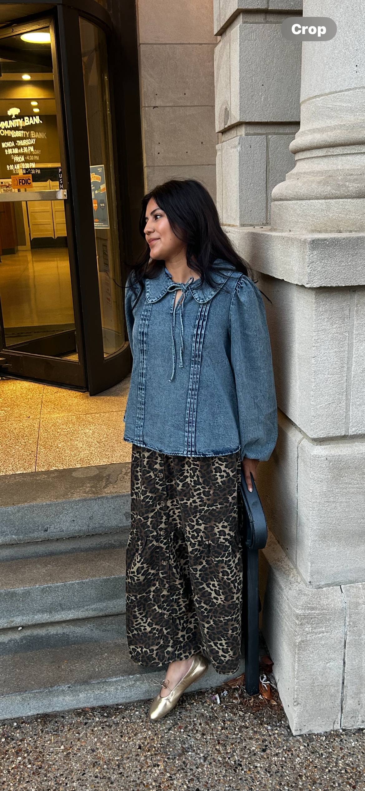 DEMIN LONG SLEEVE TOP