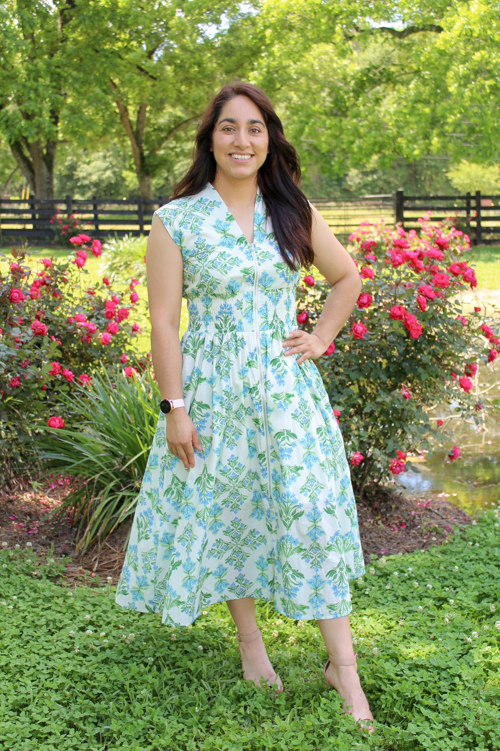 Blue Floral Midi