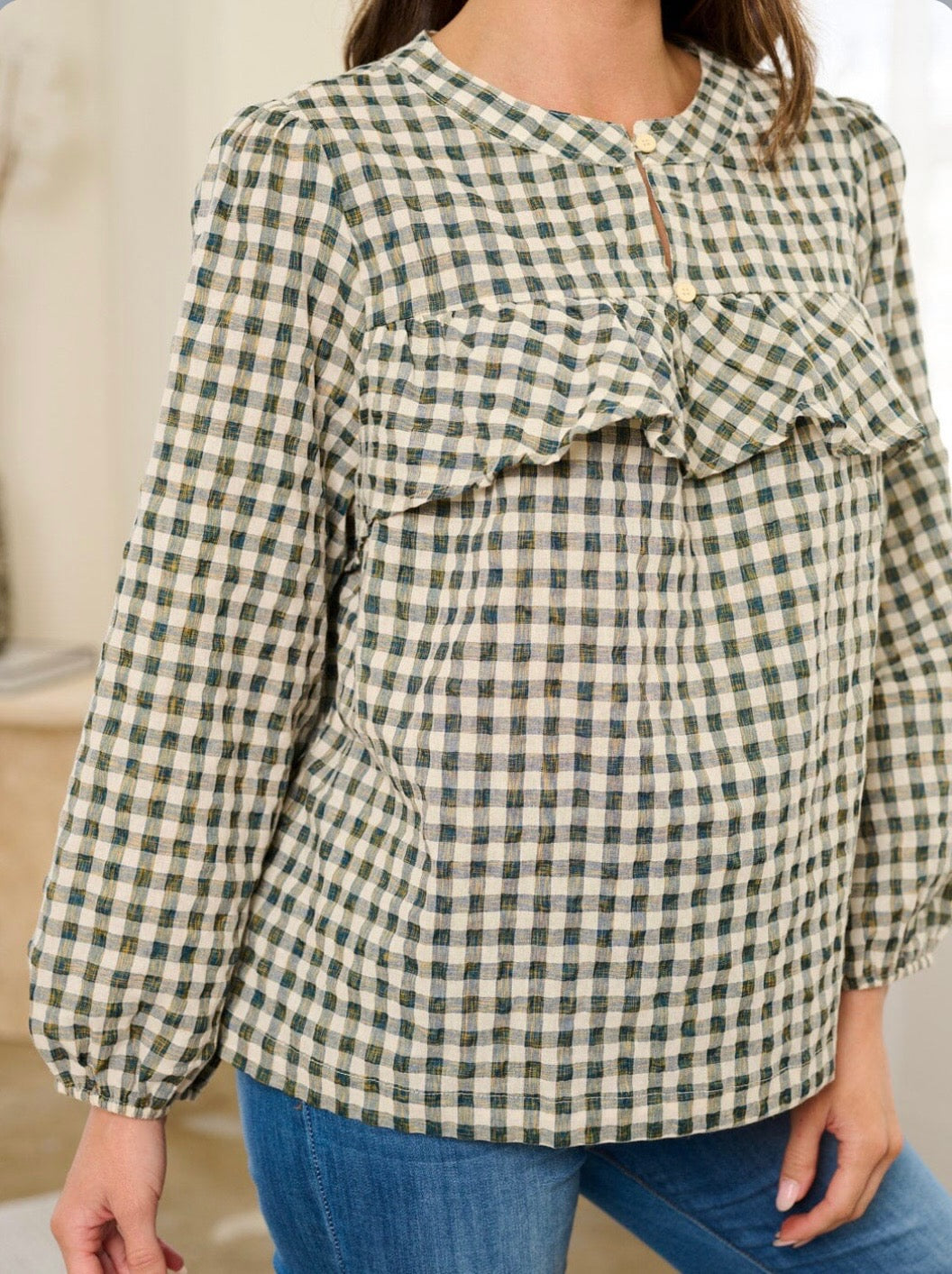 Square ruffle Blouse