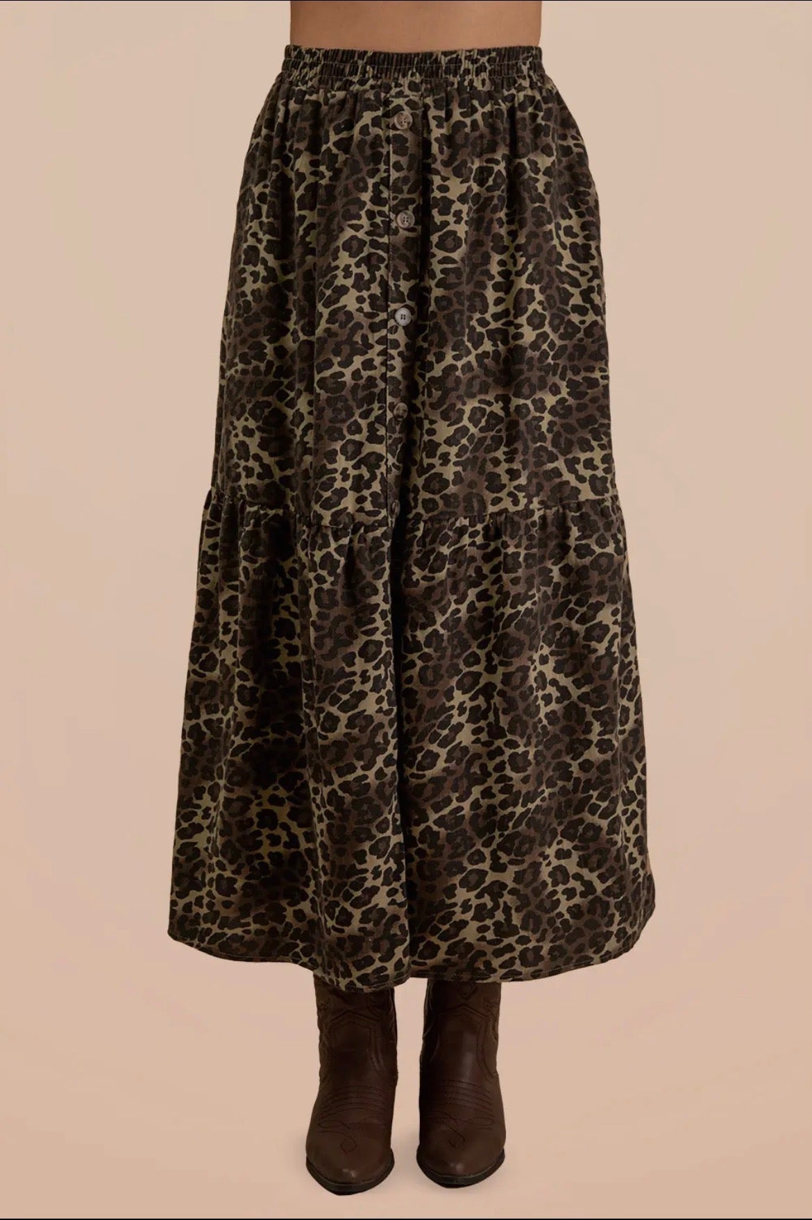 CHEETA MAXI SKIRT